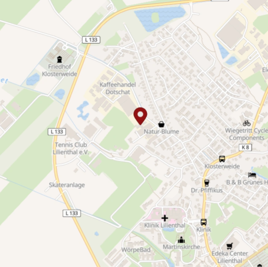 Karte der Anfahrt zum Octagon Sport e.V.